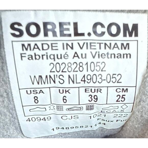 Sorel Sneaker Boot Kinetic Breakthru Caribou Womens 8 Quarry Gray WP Insulated - Picture 9 of 11